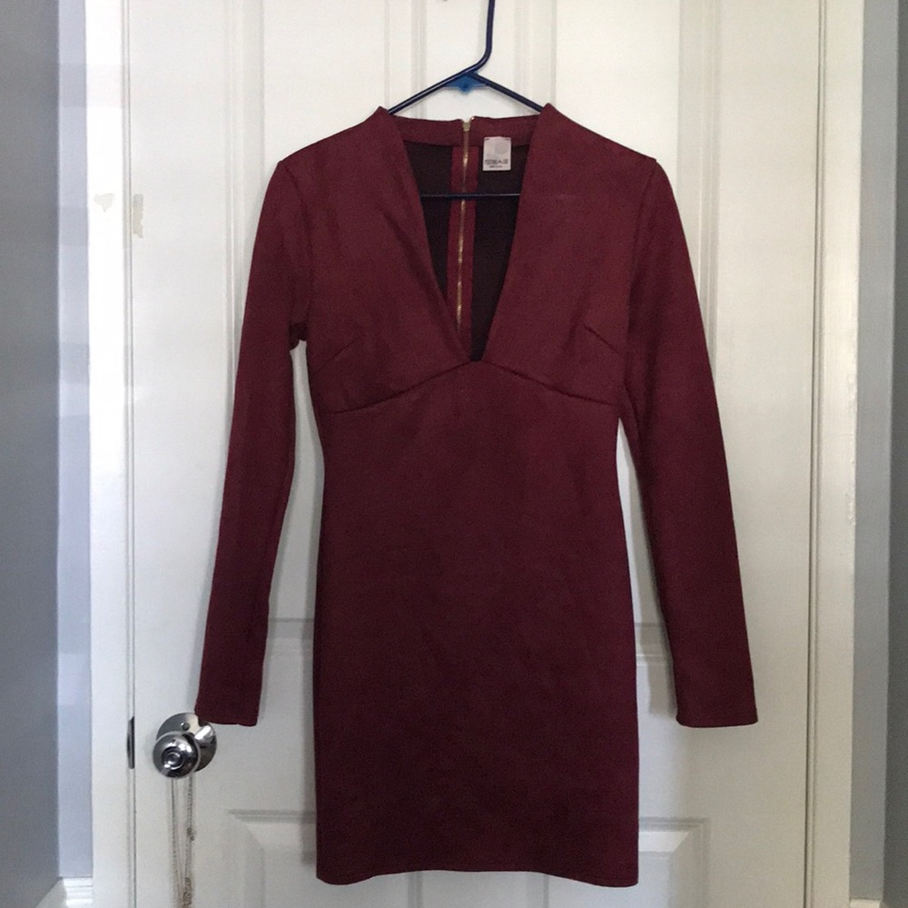 MockingJay Burgundy Bodycon Dress